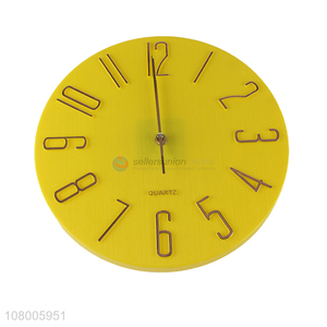 New products yellow simple wall clock personality living room wall clock