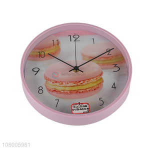 Wholesale pink living room modern wall clock round silent wall clock