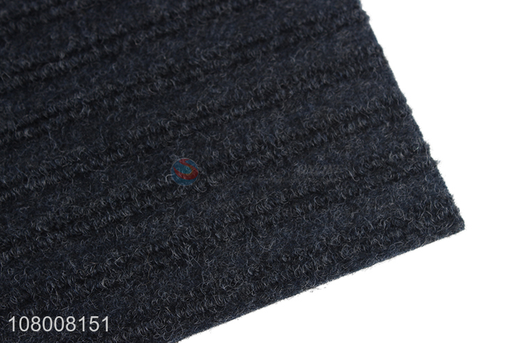 Wholesale black door mat rubber bottom double stripe floor mat