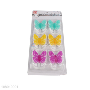 New design multicolor 3D butterfly storage sticky hook set