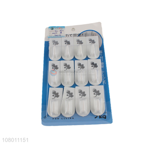 Low price white plastic hooks for kitchen and bathroom seamless sticky hooks