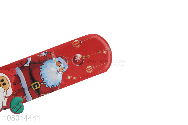 Online wholesale pvc Christmas wrist strap holiday slap band bracelet