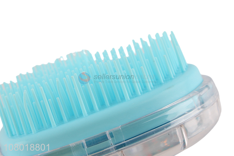 Wholesale blue heart-shaped plastic massage comb for ladies hairdressing