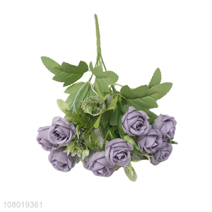 Yiwu market outdoor artificial rose flower fake bouquet wedding ornaments