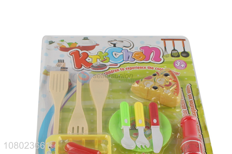 Factory price plastic funny kitchen tableware set toys for children