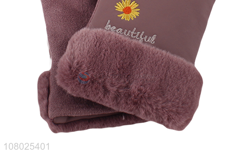 Best selling polyester keep warm winter gloves for women