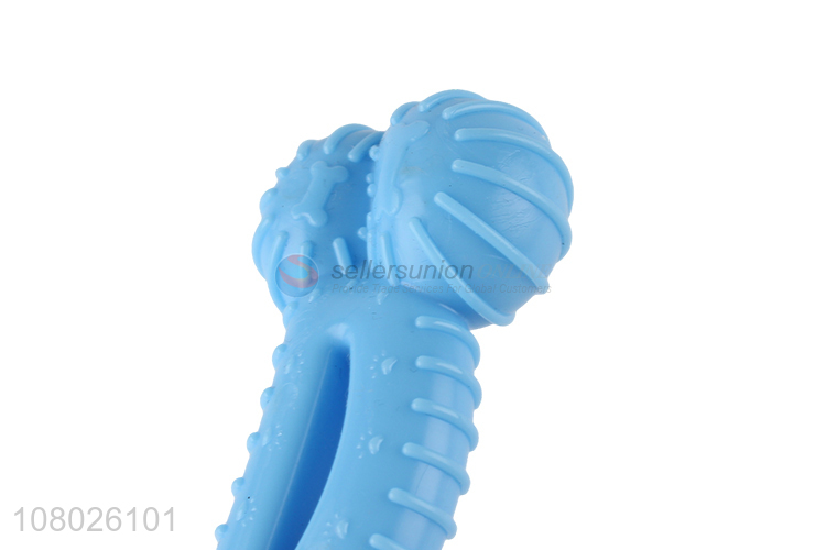 Good wholesale price blue silicone pet chew toy molar bone toy