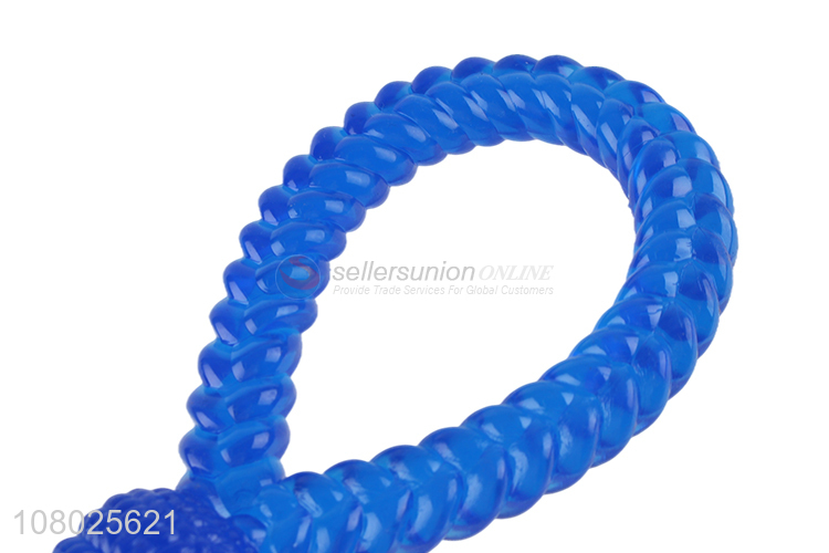 Hot selling blue transparent silicone pet chew toy