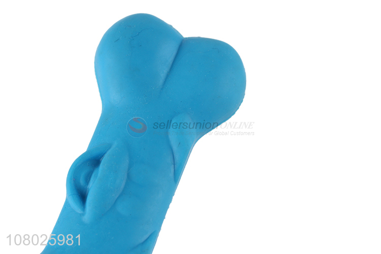 Popular product blue silicone pet molar toy dog face bone