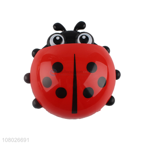 Hot selling ladybug shaped toothbrush holder wall mounted toothpaste holder