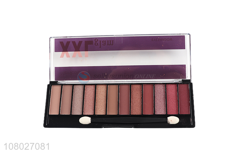 Hot sale 12 colors eyeshadow palette bronze nude glam rose eyeshadow