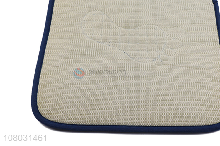 Best selling blue soft household floor mat with foot pattern