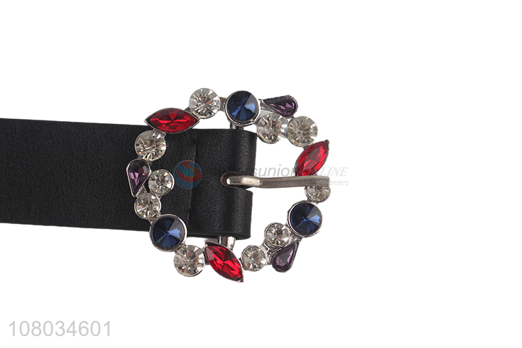 Good Sale Rhinestone Buckle Leather Belt Fashion Waist Belt