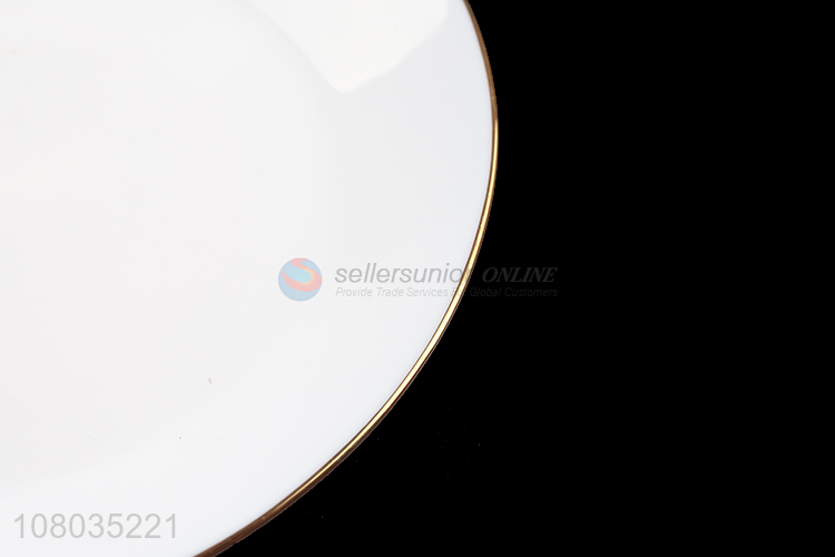 China wholesale white table decoration household round plate