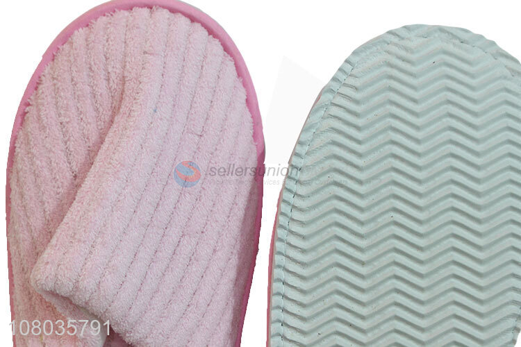 High quality pink disposable floor slippers hotel supplies