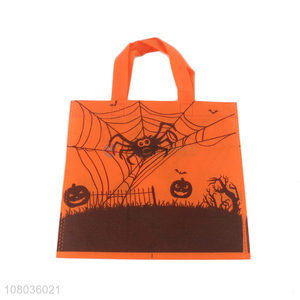 Factory price orange halloween non-woven fabric shopping bag