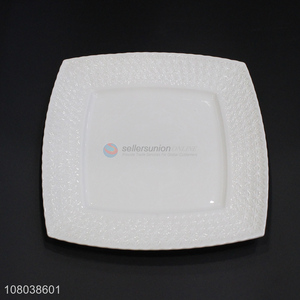 New design white square dinner plate kitchen ceramic tableware