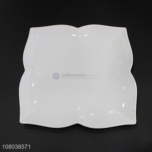 Yiwu wholesale white ceramic plate creative lotus leaf side plate