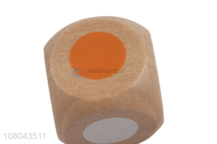 New arrival colorful wooden wine game dice round corner wooden dice