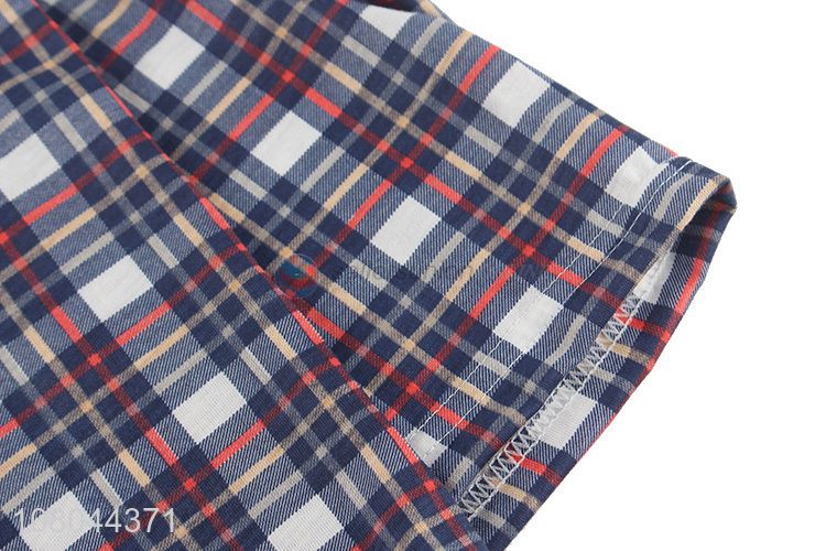 High quality plaid shorts summer pajamas for men