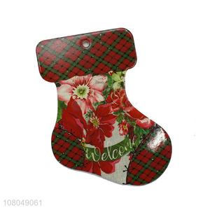 Wholesale Christmas Series Sock-Shaped Ceramic Pot Holder Placemat