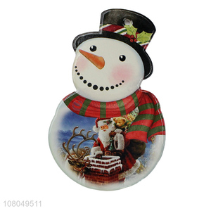 Popular Christmas Snowman Shape Ceramic Placemat