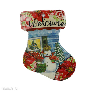 New Design Christmas Stocking Shape Ceramic Placemat