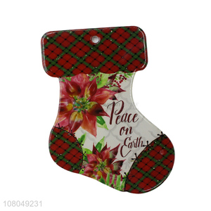 Personalized Christmas Stocking Shape Ceramic Placemat Heat Pad