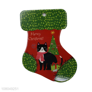 Newest Christmas Stocking Shape Pot Pad Ceramic Placemat