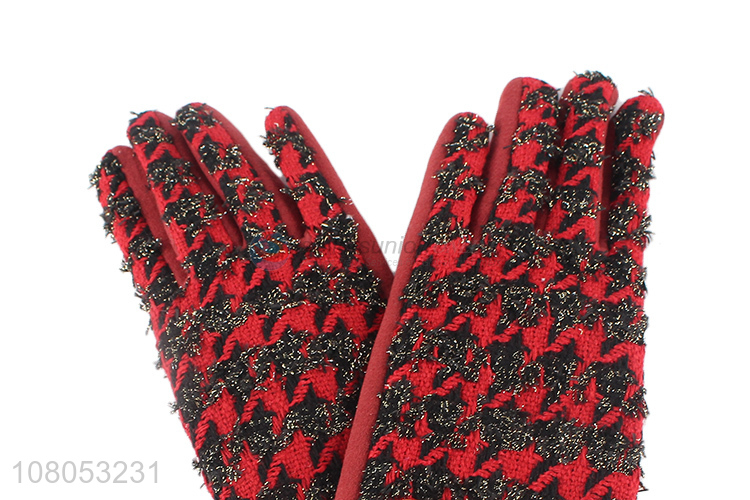 Good price red cold protection gloves ladies gloves wholesale