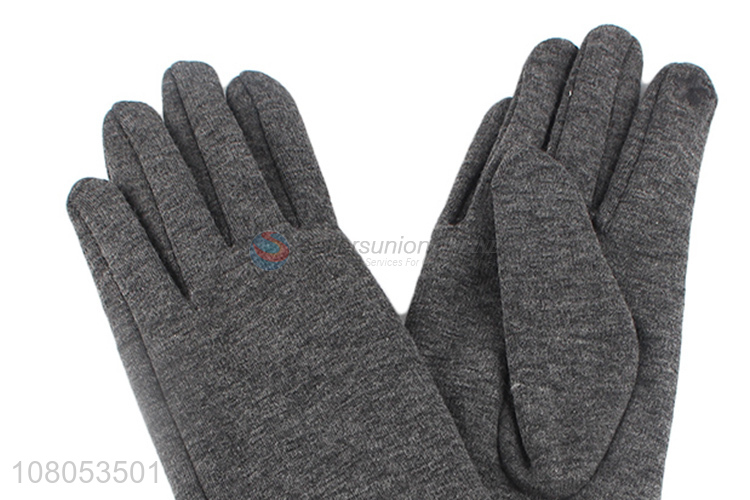 Good sale grey ladies outdoor warm gloves touch screen gloves