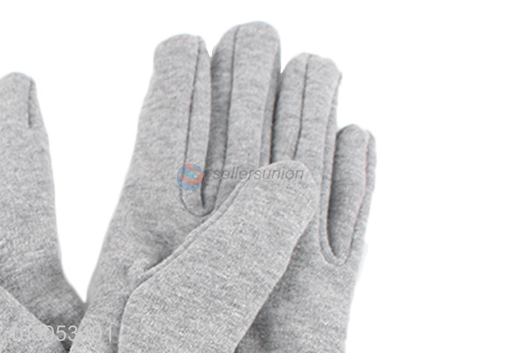 Factory wholesale grey simple gloves solid color warm gloves