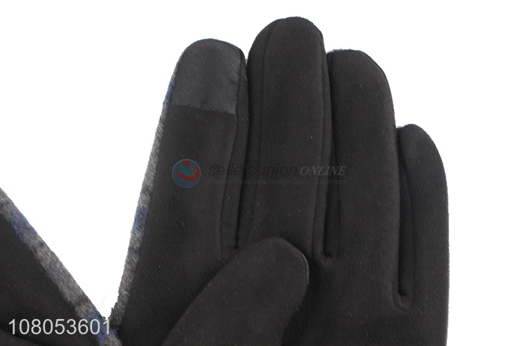 Yiwu Direct Sale Fashion Plaid Gloves Outdoor Cycling Gloves