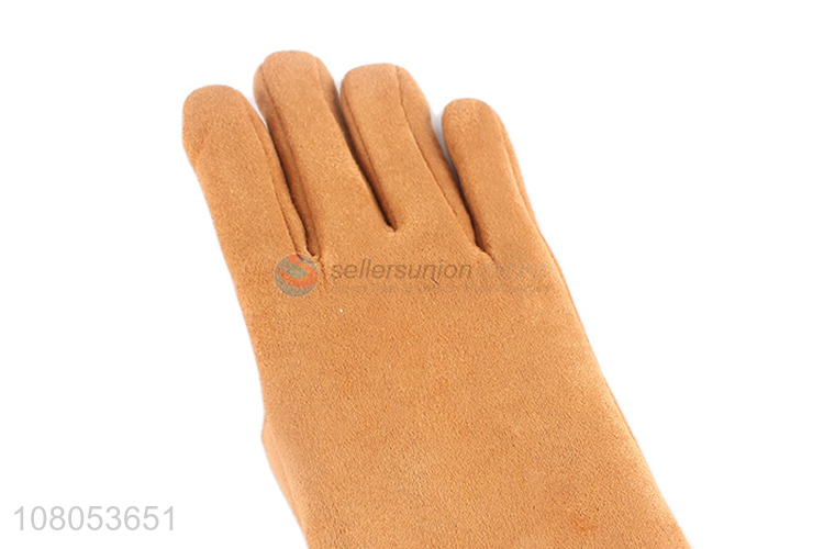 New arrival orange plush warm gloves winter outdoor windproof gloves