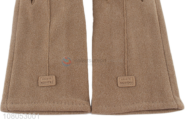 Wholesale apricot color winter outdoor ladies warm gloves