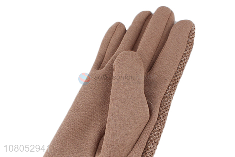 Factory direct sale camel color winter cold gloves for cycling