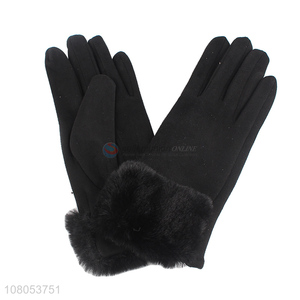 Factory wholesale black creative ladies touch screen gloves