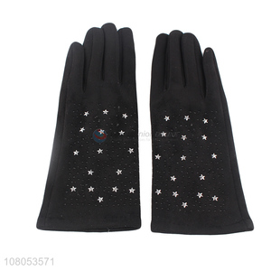 Factory direct sale black fashion gloves winter outdoor warm gloves