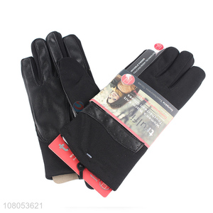 Hot selling balck polyester gloves portable outdoor riding gloves