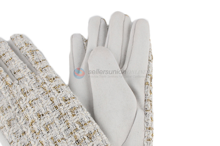 Online wholesale white fashion gloves ladies outdoor gloves