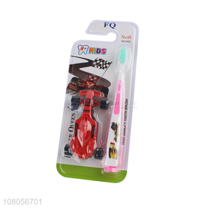 Wholesale plastic portable travel toothbrush with toy car