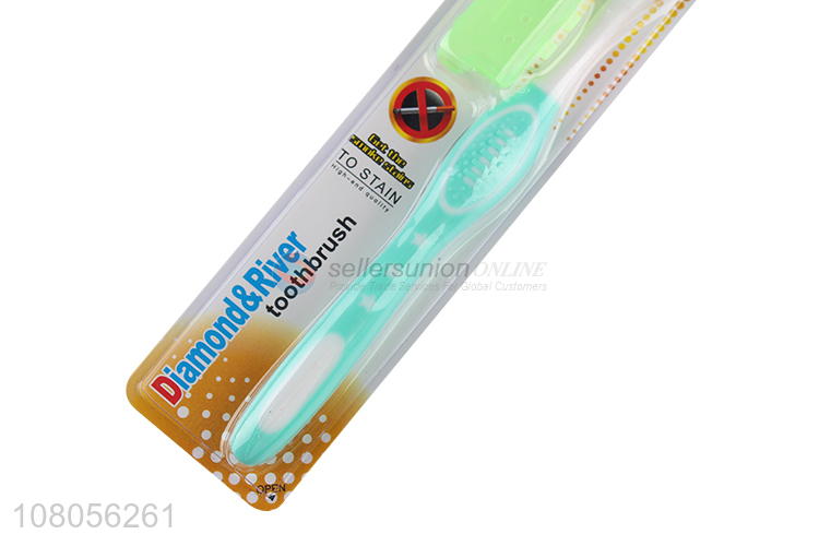 Top sale soft bristle travel toothbrush with toothbrush cover