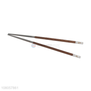 Hot selling household reusable wooden chopsticks with metal head