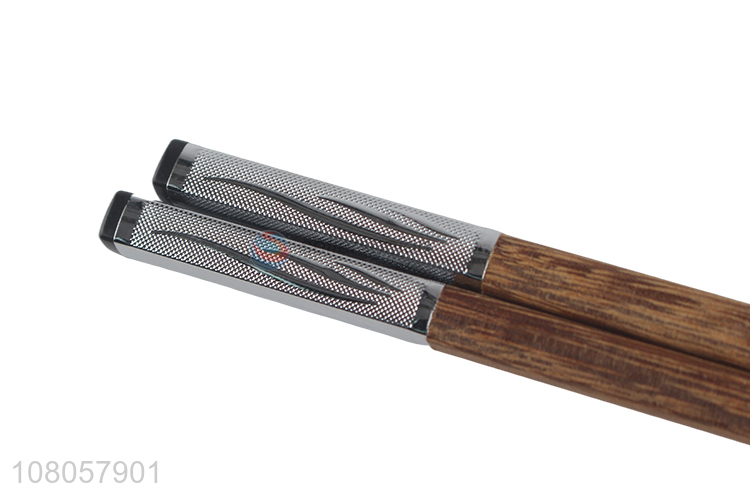 Top product wooden chopsticks wenge chopsticks with silver head