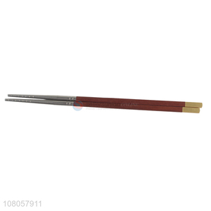 China supplier home restaurant wooden chopsticks with metal head