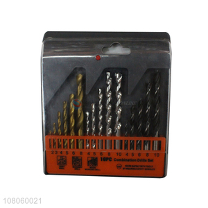 High quality 16 pieces combination drill bit set for steel aluminum