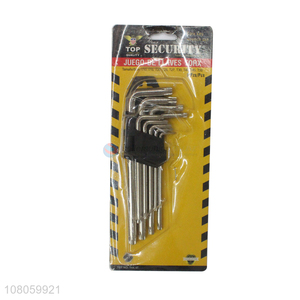 High quality 9 pieces star head hex key wrench set cr-v hex keys