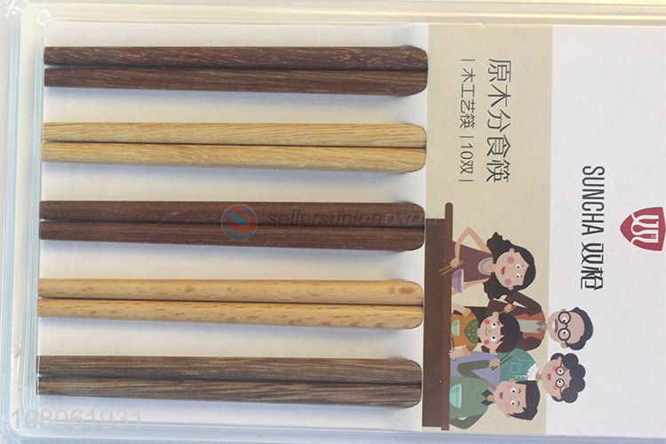 Custom 10 Pairs Wooden Chopsticks Reusable Chopsticks Set