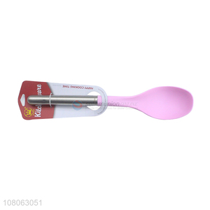 China wholesale pink silicone soup ladle with stainless steel handle