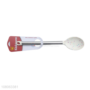 Yiwu custom stainless steel handle silicone soup ladle